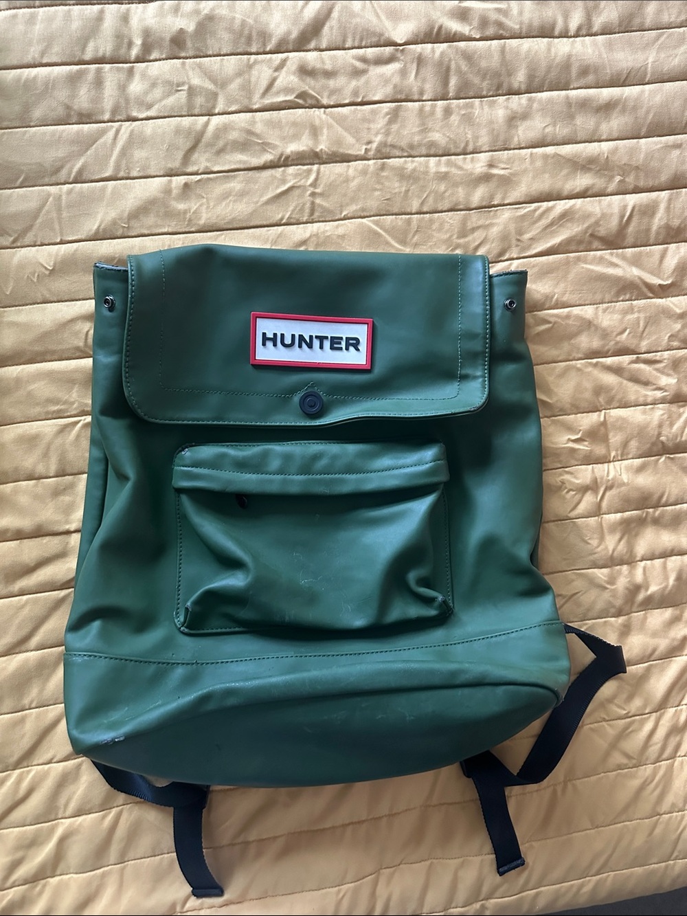 Hunter Green Roll-Top Backpack with Front Pocket - Hunter